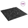 Panneaux muraux 48 pcs Noir 50 x 50 cm Mousse XPS 631048631048