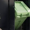 Rangement de poubelle à roulettes pour 3 poubelles Noir 631052631052