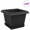 Pots de plantes 24 pcs Noir 23 x 23 x 17,5 cm Plastique 631055631055