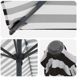 Parasol de jardin avec base 200 x 300 cm Polyester 631056631056