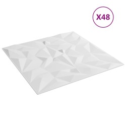 Panneaux muraux 48 pcs Blanc 50 x 50 cm Mousse XPS 631057631057