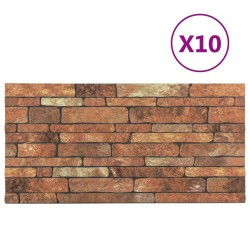 Panneaux muraux 10 pcs Marron et blanc 100 x 50 cm Mousse EPS 631058631058