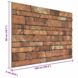 Panneaux muraux 10 pcs Marron et blanc 100 x 50 cm Mousse EPS 631058631058