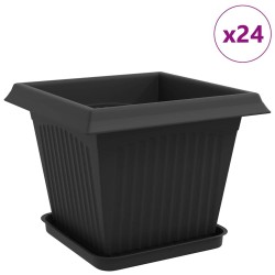 Pots de plantes 24 pcs Noir 33 x 33 x 26 cm Plastique 631063631063