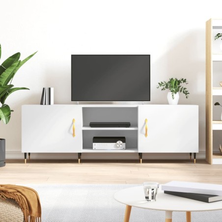 Meuble TV blanc 150x30x50 cm bois d'ingénierie 631066631066