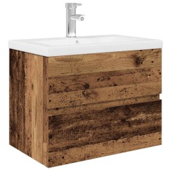 Meuble lavabo avec bassin et robinet intégrés vieux bois 631070631070