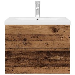 Meuble lavabo avec bassin et robinet intégrés vieux bois 631070631070