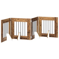 Porte de chien pliable avec supports 4 pcs Bois ancien 241 cm 631076631076