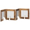 Porte de chien pliable avec supports 4 pcs Bois ancien 241 cm 631076631076