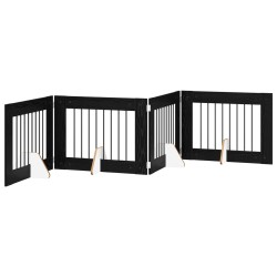 Porte de chien pliable avec supports 4 pcs Chêne noir 321 cm 631077631077