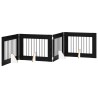 Porte de chien pliable avec supports 4 pcs Chêne noir 321 cm 631077631077