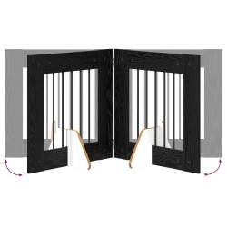 Porte de chien pliable avec supports 4 pcs Chêne noir 241 cm 631078631078