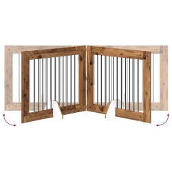Porte de chien pliable avec supports 4 pcs Bois ancien 401 cm 631079631079