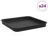 Plateau carré à fleurs 24 pcs Noir 25,5 x 25,5 x 2,5 cm 631082631082