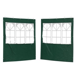 Mur de tente de fête 2 pcs 200 x 195 cm Vert PE et acier 631083631083
