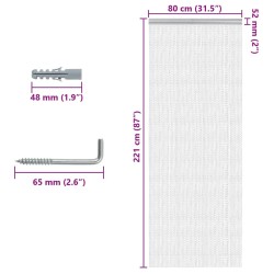 Moustiquaire de porte à chaîne 80x221 cm aluminium 631084631084