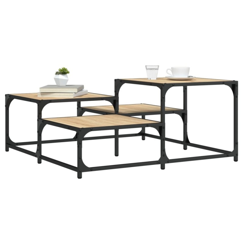Table basse chêne sonoma 87,5x87,5x40 cm bois d'ingénierie 631093631093