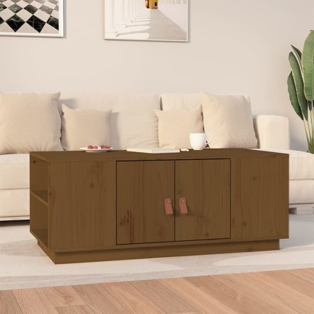 Table basse Marron miel 100x50x41 cm Bois massif de pin 631095631095
