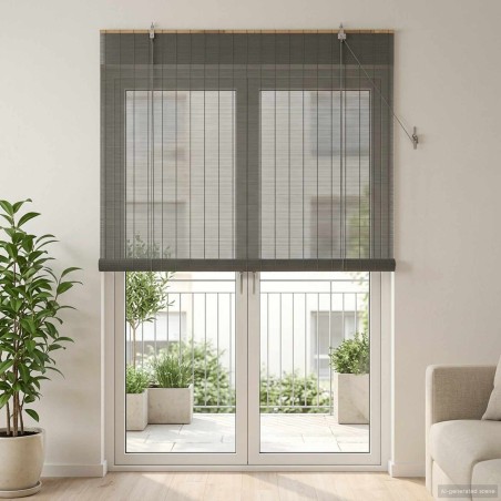 Store enrouleur Gris 140 x 220 cm Bambou 631099631099