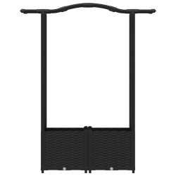 Lit Élevé avec Treillis et Toit Noir 125 x 40 x 138 cm PP 631101631101