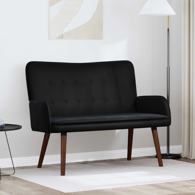Sofa 2 places Noir 115 x 61 x 87 cm Velours (V) 631103631103