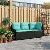 Sofa de jardin avec accoudoirs et sofa d'angle 2 Pièce Rotin PE 631106631106