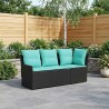 Sofa de jardin avec accoudoirs et sofa d'angle 2 Pièce Rotin PE 631106631106
