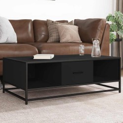 Table basse noir 100x57x35 cm bois d'ingénierie et métal 631109631109