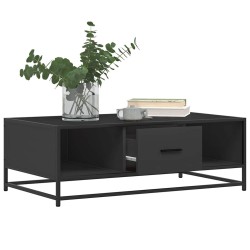 Table basse noir 100x57x35 cm bois d'ingénierie et métal 631109631109
