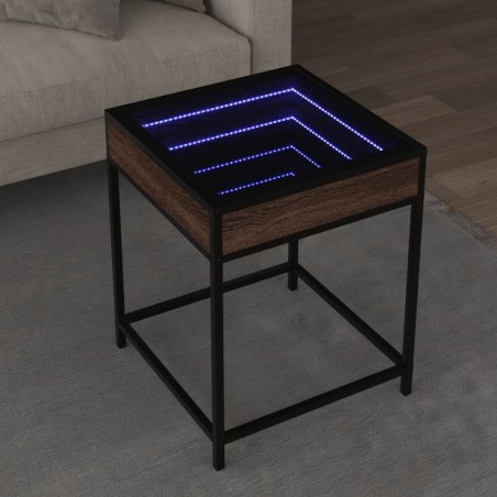 Table basse avec LED Infinity chêne marron 40x40x51 cm 631113631113