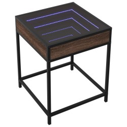 Table basse avec LED Infinity chêne marron 40x40x51 cm 631113631113