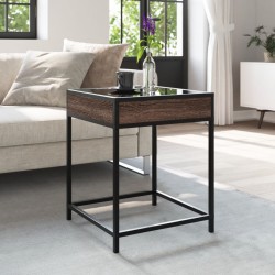 Table basse avec LED Infinity chêne marron 40x40x51 cm 631113631113