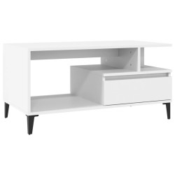 Table basse Blanc 90x49x45 cm Bois d'ingénierie 631115631115