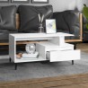 Table basse Blanc 90x49x45 cm Bois d'ingénierie 631115631115