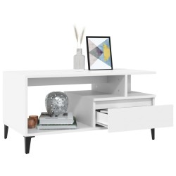 Table basse Blanc 90x49x45 cm Bois d'ingénierie 631115631115