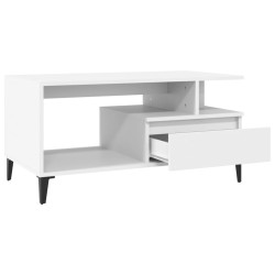 Table basse Blanc 90x49x45 cm Bois d'ingénierie 631115631115