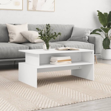 Table basse blanc 90x55x42,5 cm bois d'ingénierie 631116631116
