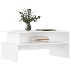 Table basse blanc 90x55x42,5 cm bois d'ingénierie 631116631116