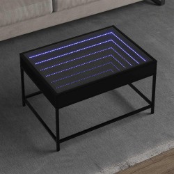 Table basse avec LED infini noir 70x50x41 cm 631120631120