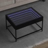 Table basse avec LED infini noir 70x50x41 cm 631120631120
