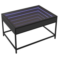 Table basse avec LED infini noir 70x50x41 cm 631120631120