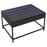 Table basse avec LED infini noir 70x50x41 cm 631120631120