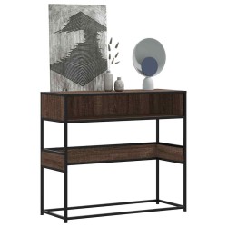 Table console chêne marron 90x35x80 cm bois d'ingénierie 631124631124