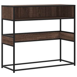Table console chêne marron 90x35x80 cm bois d'ingénierie 631124631124