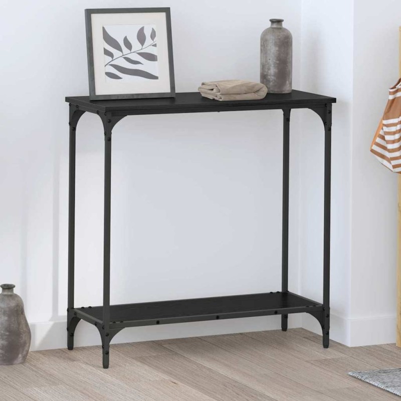 Table console Chêne noir 75 x 30.5 x 75 cm Bois d'ingénierie 631125631125