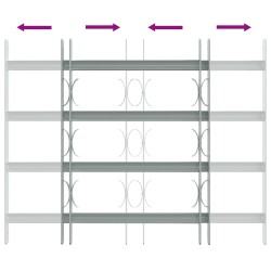 Grille de sécurité pour fenêtres avec 4 barres croisées 3 pcs 631128631128