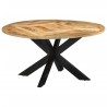 Table à dîner Ø150x76 cm bois de manguier massif brut 631130631130