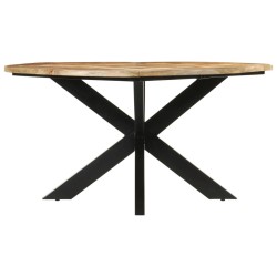 Table à dîner Ø150x76 cm bois de manguier massif brut 631130631130
