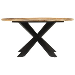 Table à dîner Ø150x76 cm bois de manguier massif brut 631130631130