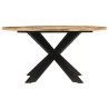 Table à dîner Ø150x76 cm bois de manguier massif brut 631130631130
